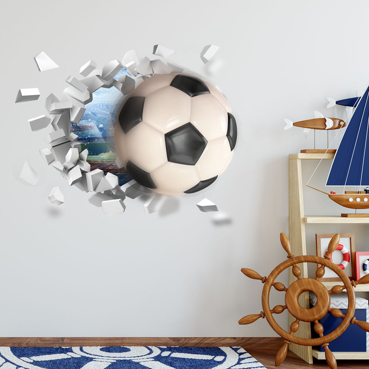 Living Room Background Football Decorative Wall Stickers