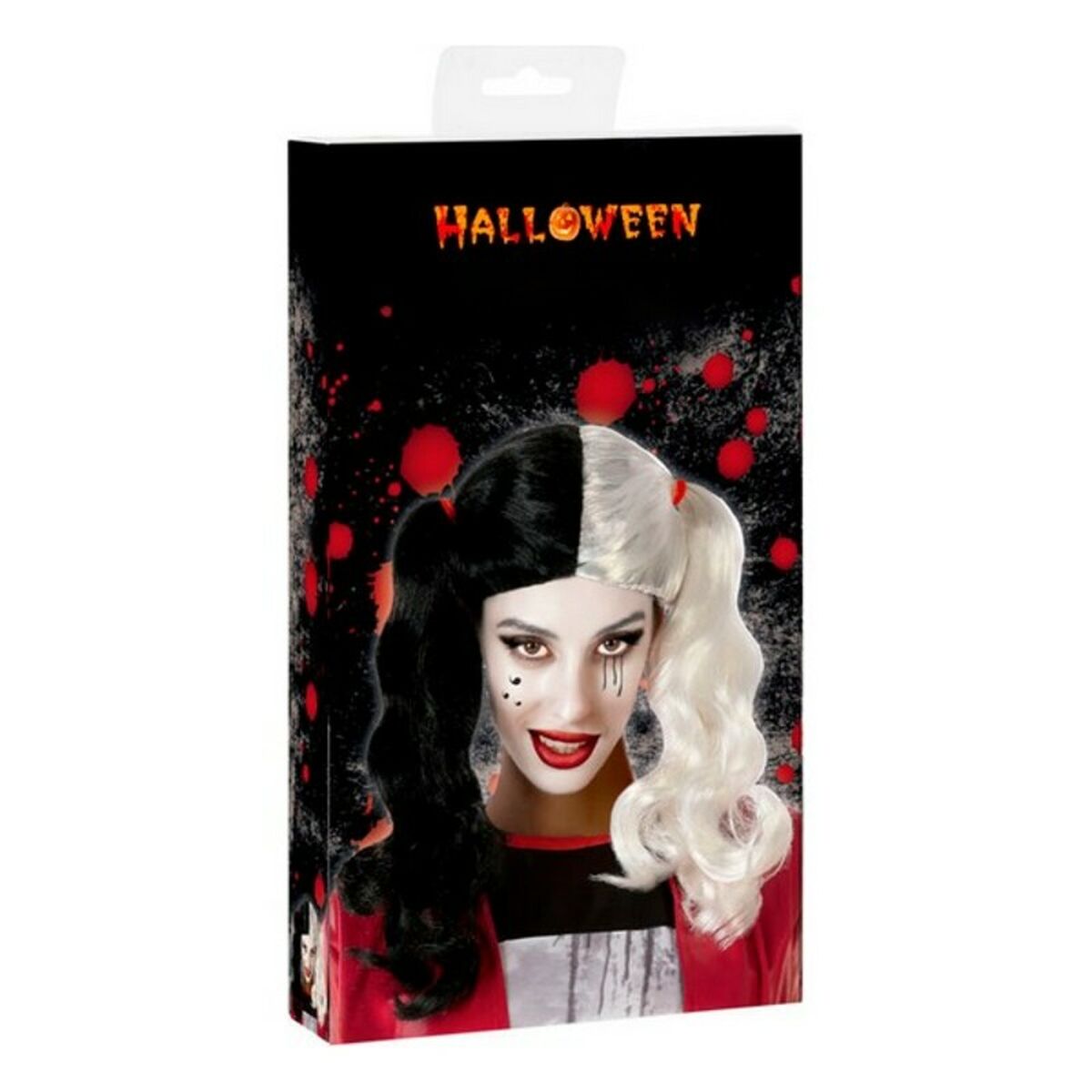 Halloween Wig White Harlequin-3
