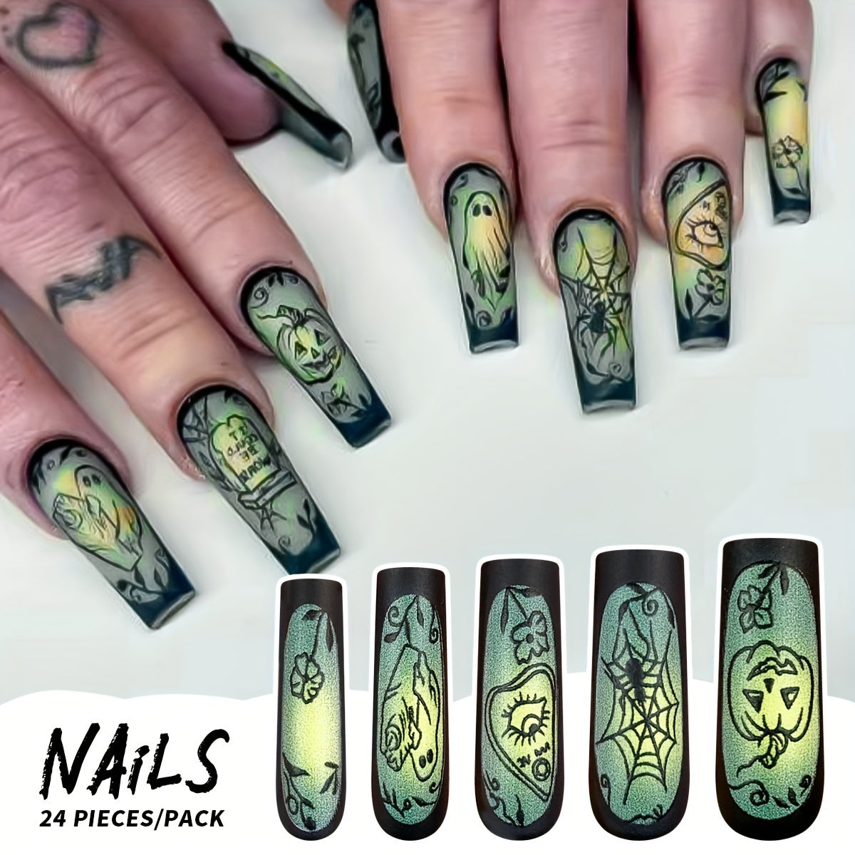 Matte Halloween Nail Tips-0