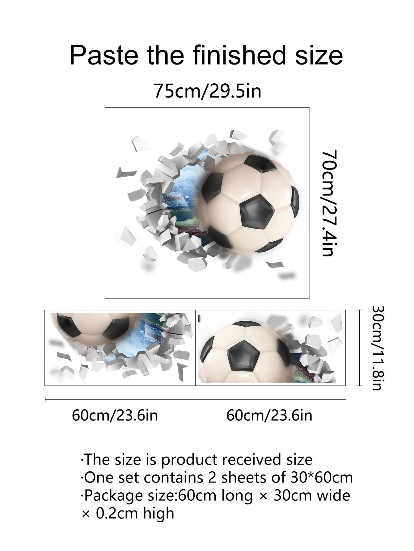 Living Room Background Football Decorative Wall Stickers