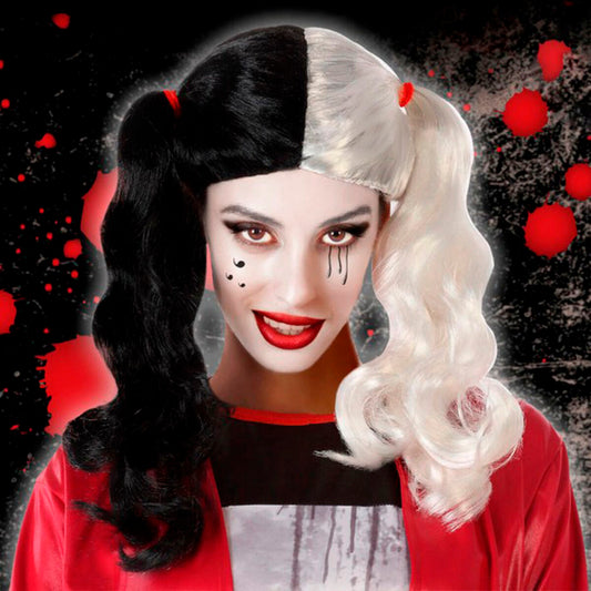 Halloween Wig White Harlequin-0